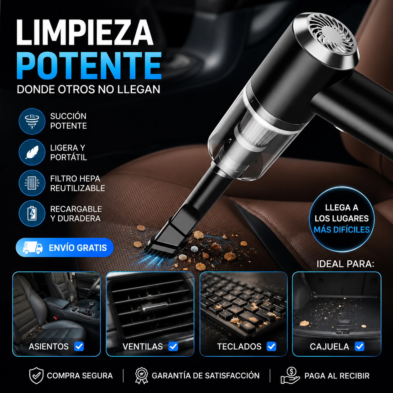 Aspiradora Portatil Recargable